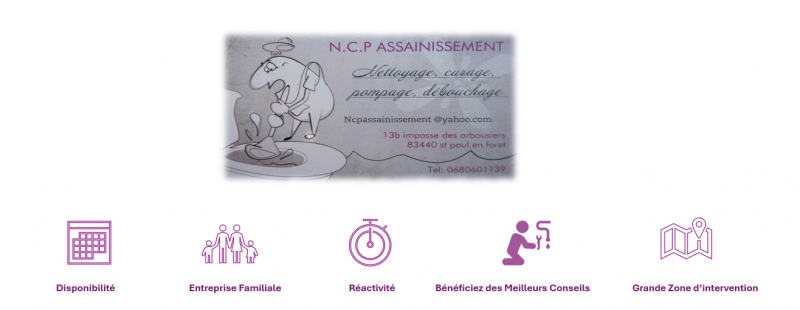 Assainissement avec NCP Assainissement près de chez vous Fayence NCP Assainissement